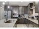 Modern kitchen with stainless steel appliances and granite countertops at 710 Bamboo Bend Pl, Henderson, NV 89011