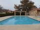 Inviting community pool area featuring a refreshing pool and comfortable seating beneath a shady pergola at 7943 Harbour Towne Ave, Las Vegas, NV 89113
