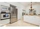 Modern kitchen with stainless steel appliances and white cabinets at 7943 Harbour Towne Ave, Las Vegas, NV 89113