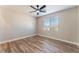 Bedroom with ceiling fan and window at 1512 Groom Ave, North Las Vegas, NV 89081