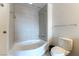 Clean bathroom with bathtub and shower at 200 W Sahara Ave # 2806, Las Vegas, NV 89102