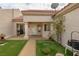 Attractive front entry with walkway, landscaping, and a courtyard at 2400 Stadler Ct, Las Vegas, NV 89134