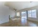 Spacious living room with tile flooring and a ceiling fan at 2400 Stadler Ct, Las Vegas, NV 89134