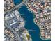 Aerial view showing home's location on the lake at 2625 Seashore Dr, Las Vegas, NV 89128