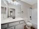 Clean bathroom, featuring a bathtub and gray vanity at 3708 Penny Cross Dr, North Las Vegas, NV 89032