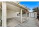 Covered patio with concrete flooring and storage shed at 3708 Penny Cross Dr, North Las Vegas, NV 89032