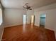 Spacious bedroom with wood floors and ceiling fan at 3717 Seneca Highland St, North Las Vegas, NV 89032