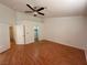 Large bedroom with wood floors and ample closet space at 3717 Seneca Highland St, North Las Vegas, NV 89032