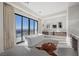 Modern bathroom with soaking tub and marble floors at 577 Overlook Rim Dr, Henderson, NV 89012