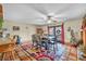 Spacious dining area with fireplace and large windows at 659 Glenwood Ln, Henderson, NV 89002