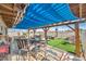 Covered patio with seating and pool view at 659 Glenwood Ln, Henderson, NV 89002