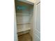 Walk-in pantry with three shelves for storage at 6632 Nimbus Ave # Lot 25, Las Vegas, NV 89130