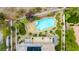 Bird's-eye view of a home with a pool and landscaped yard at 7 Summit Walk Trl, Henderson, NV 89052