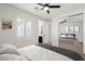 Guest bedroom with mirrored closet and ensuite bathroom at 7 Summit Walk Trl, Henderson, NV 89052