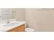 Clean bathroom with single sink vanity, toilet and shower at 7322 Fools Gold St # 101, Las Vegas, NV 89149