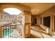 Covered balcony offering scenic views and arched details at 768 Tozzetti Ln, Henderson, NV 89012