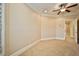 Spacious bedroom with carpeted floor and ceiling fan at 768 Tozzetti Ln, Henderson, NV 89012