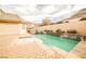 Relaxing pool with waterfall features in a private backyard at 768 Tozzetti Ln, Henderson, NV 89012