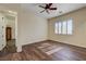 Bright bedroom with hardwood floors and shuttered windows, offering a serene and comfortable space at 8490 Via De Bellasidra Ct, Las Vegas, NV 89123