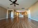 Spacious living area with hardwood floors and view of kitchen at , Las Vegas, NV 89118