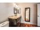 Modern bathroom boasts granite countertop, vessel sink, and a full-sized bathtub at 10009 Hemet Dr, Las Vegas, NV 89134