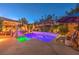 Luxury backyard oasis with a sparkling pool, patio furniture, and fire pit at 10414 Hemingway Ct, Las Vegas, NV 89149