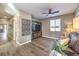 Living area with hardwood floors and built-in entertainment center at 10414 Hemingway Ct, Las Vegas, NV 89149