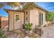 Private storage shed in landscaped backyard at 10414 Hemingway Ct, Las Vegas, NV 89149