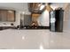 Close-up of kitchen countertop showcasing speckled quartz at 1070 Kelly Brook Ln, Henderson, NV 89011