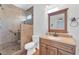 Casita bathroom with shower, toilet, and vanity at 1717 Warrington Dr, Henderson, NV 89052