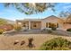 Backyard view of house, gravel, and plants at 2000 Poppywood Ave, Henderson, NV 89012