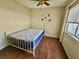 Bedroom with double bed and wood-look flooring at 2253 High Dunes Ln, Laughlin, NV 89029