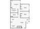 Two-bedroom, two-bathroom floor plan with a living room, kitchen, and dining area at 2983 Juniper Hills Blvd # 203, Las Vegas, NV 89142