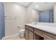 Clean bathroom with a vanity, toilet and shower at 3296 Palindrome Ave, Henderson, NV 89044