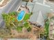 Aerial view of house, pool, and landscaping at 478 Spanish View Ln, Las Vegas, NV 89110