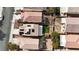 Aerial view of neighborhood with large backyards and well-maintained landscaping at 5028 Frozen Springs Ct, Las Vegas, NV 89130