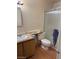 Clean condo bathroom with shower/tub combo at 510 Elm Dr # 205, Las Vegas, NV 89169