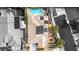 Aerial view showcasing the home's layout and pool at 6422 Hughes Springs Dr, Las Vegas, NV 89131