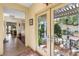 Inviting entryway with glass doors opening to a charming patio at 6422 Hughes Springs Dr, Las Vegas, NV 89131