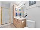 Clean bathroom with shower, vanity, and toilet at 700 Capri Dr # 34C, Boulder City, NV 89005