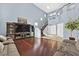 Spacious living room with hardwood floors and high ceilings at 9225 Evergreen Canyon Dr, Las Vegas, NV 89134