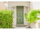 Green front door with landscaping at 9757 Marcelline Ave, Las Vegas, NV 89148