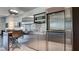 Stainless steel kitchen with built-in microwave and refrigerator at 4381 W Flamingo Rd # 3216, Las Vegas, NV 89103