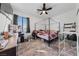 Bedroom with canopy bed and ceiling fan at 4430 Deliza Ln, Pahrump, NV 89061