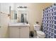 Clean bathroom with vanity, toilet and shower at 5655 E Sahara Ave # 2064, Las Vegas, NV 89142
