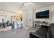 Open concept kitchen with island and dining area at 5655 E Sahara Ave # 2064, Las Vegas, NV 89142
