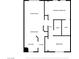 Two-bedroom, two-bathroom floor plan featuring a living room, dining area, kitchen and foyer at 2060 Mesquite Ln # 104, Laughlin, NV 89029