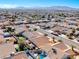 Aerial view of a residential neighborhood with mountain views at 209 Long Shadow Ter, Henderson, NV 89015