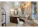 Spa-like bathroom with a large vanity, soaking tub, and separate shower at 22 Rue Grimaldi Way, Henderson, NV 89011