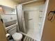 Bathroom with toilet, shower, and storage at 3550 Bay Sands Dr # 1017, Laughlin, NV 89029
